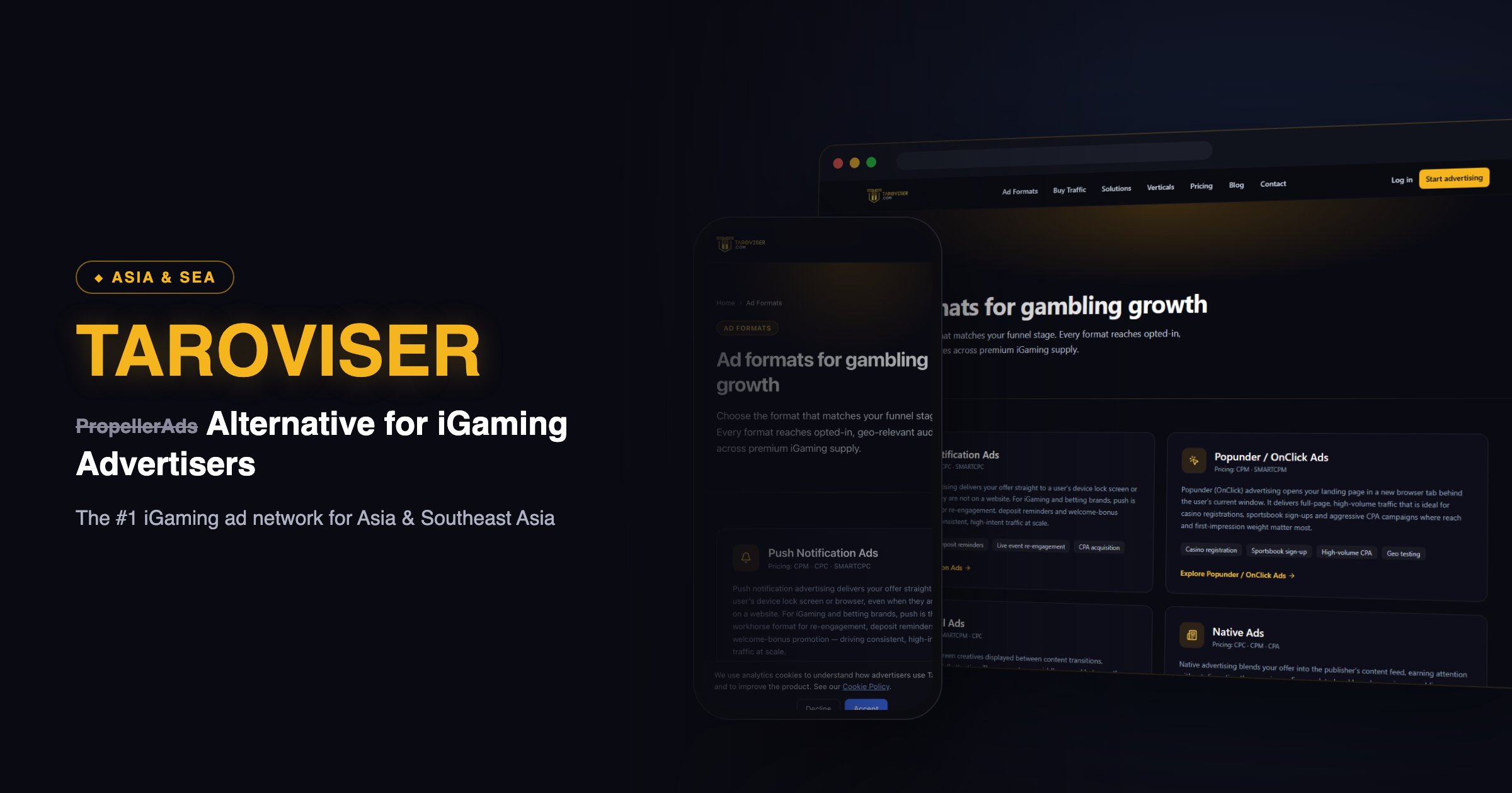 PropellerAds Alternative for iGaming Advertisers: Why Taroviser Wins on Asia, AI & Cost